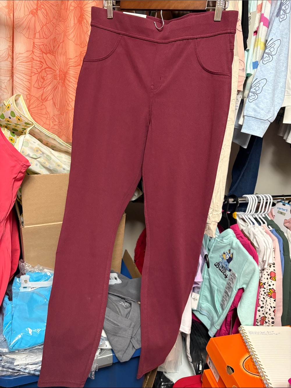 HUE Maroon Ponte Leggings